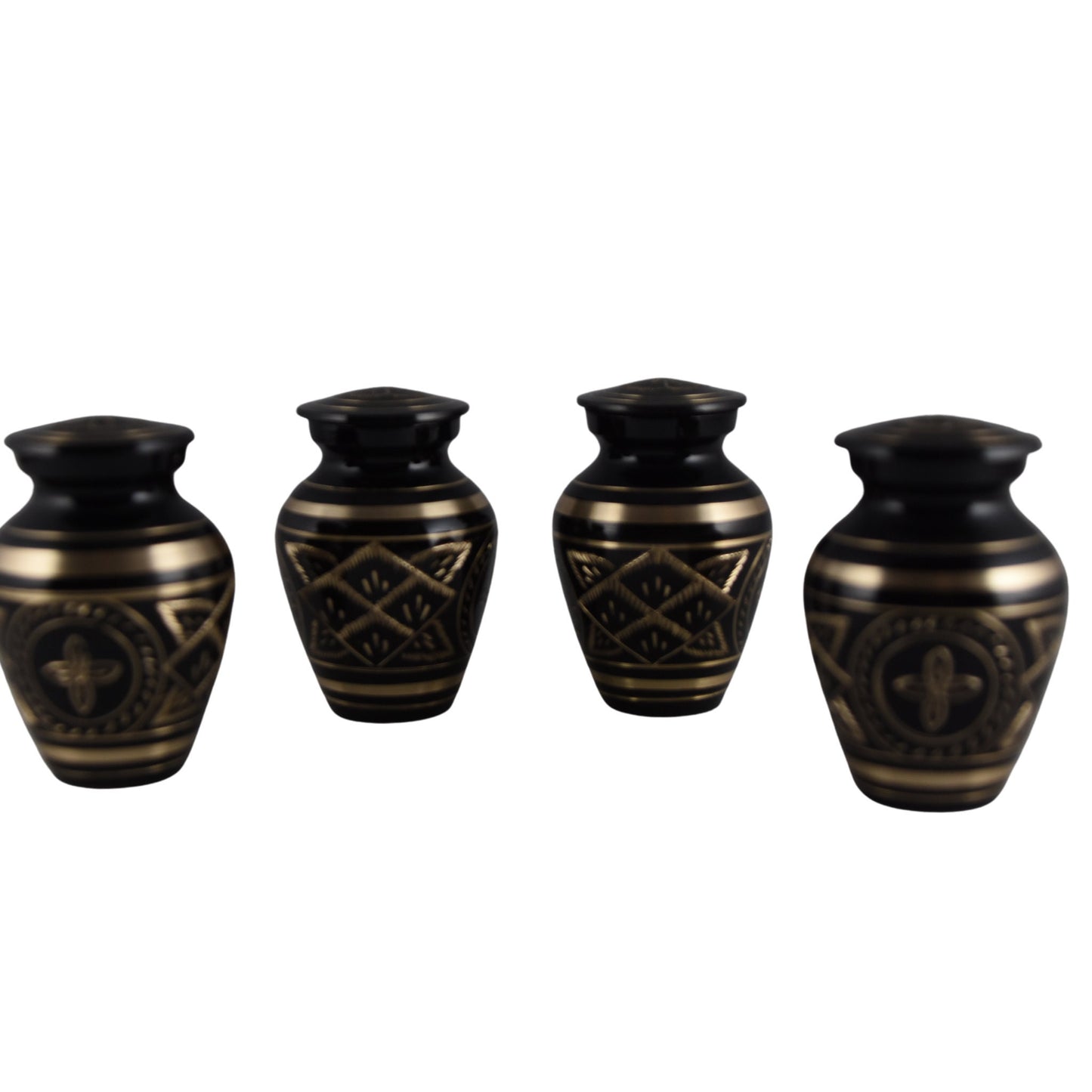 Solid Brass Etched Keepsakes Set of 4 - Keepsakes for Ashes