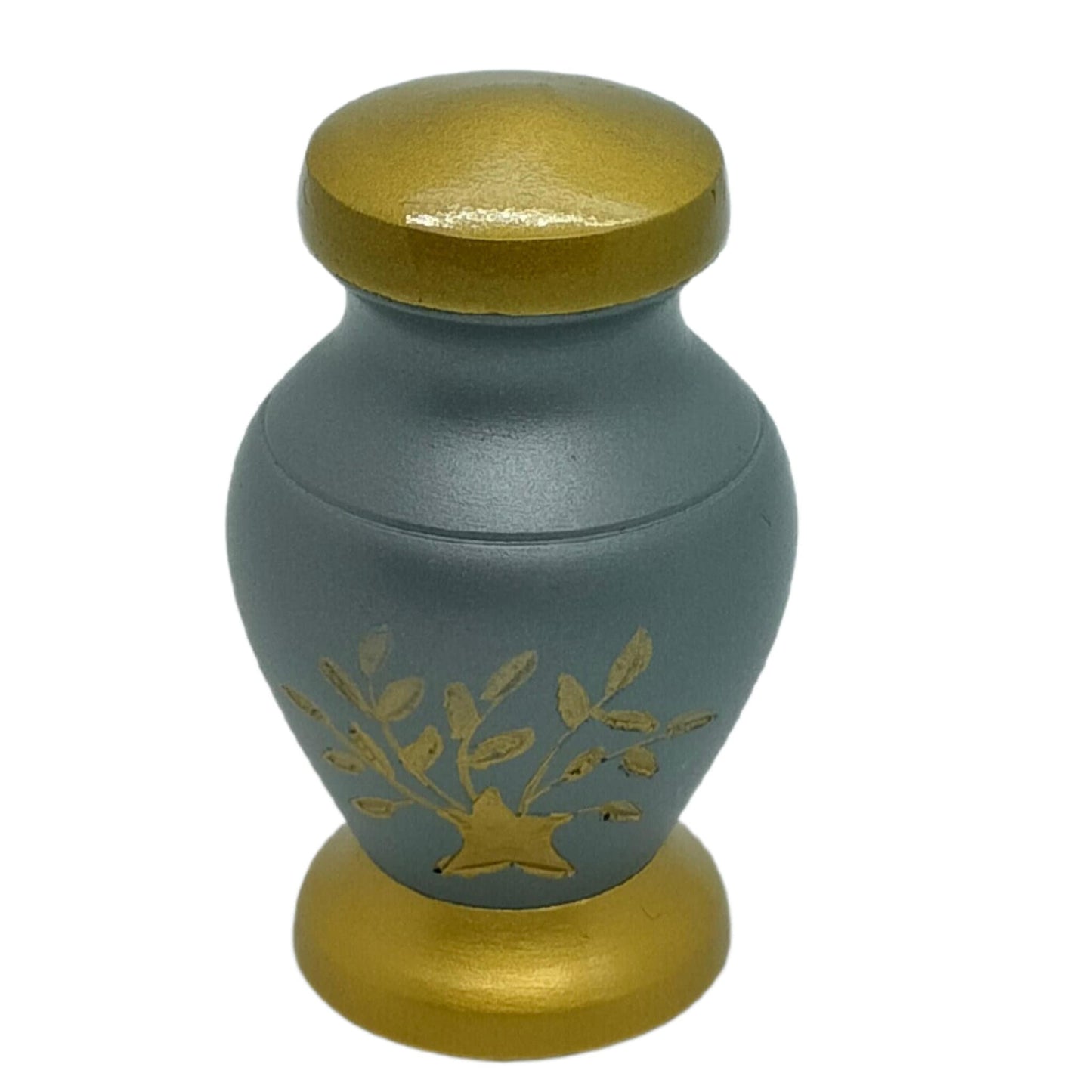 Gold Tree of Life Green/Gray/Black - Unique design Keepsake Single in Velvet Box for Ashes Adult male/female - Hand Etched