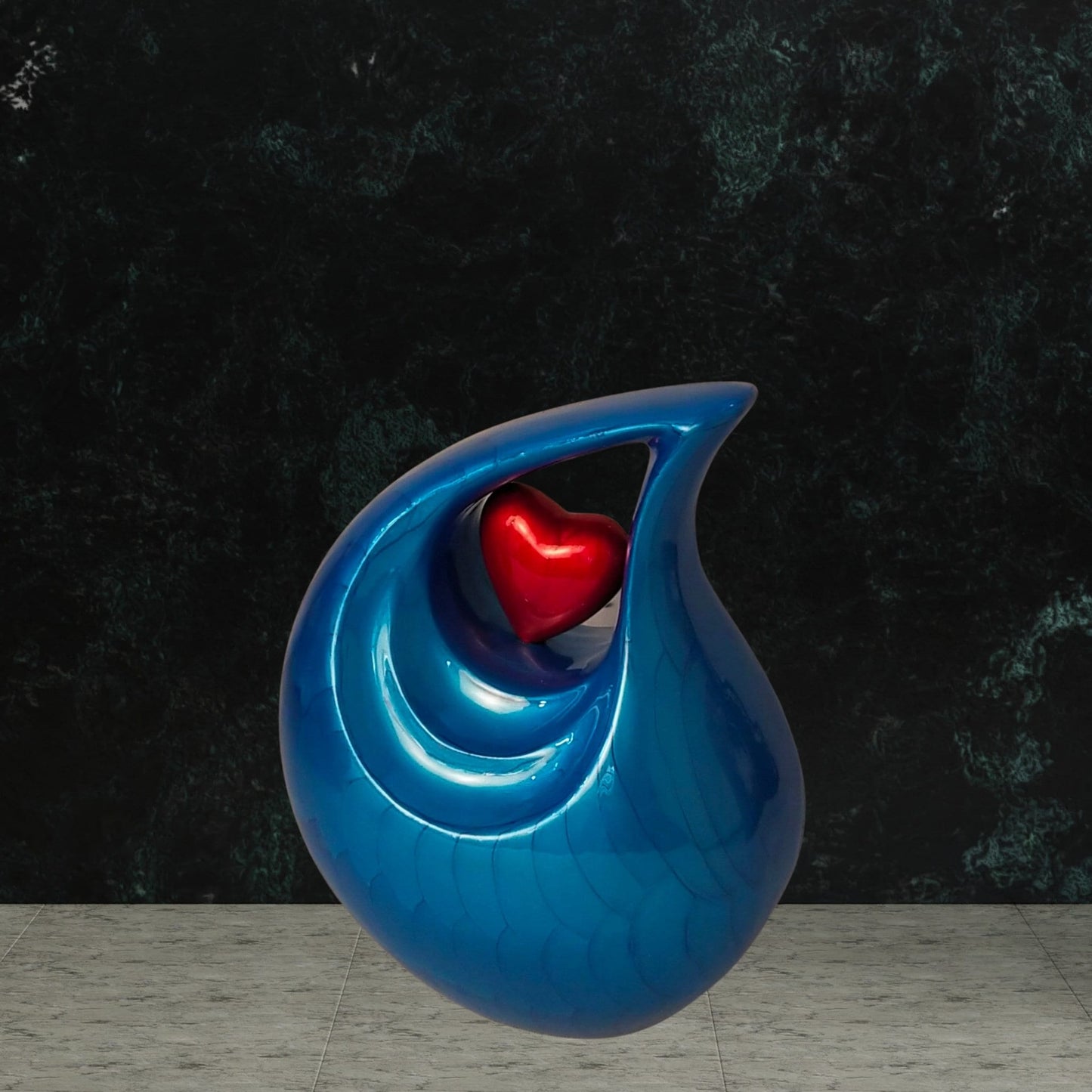 Teardrop Cremation Large Adult Cremation Urn for Human Ashes — With Velvet Bag