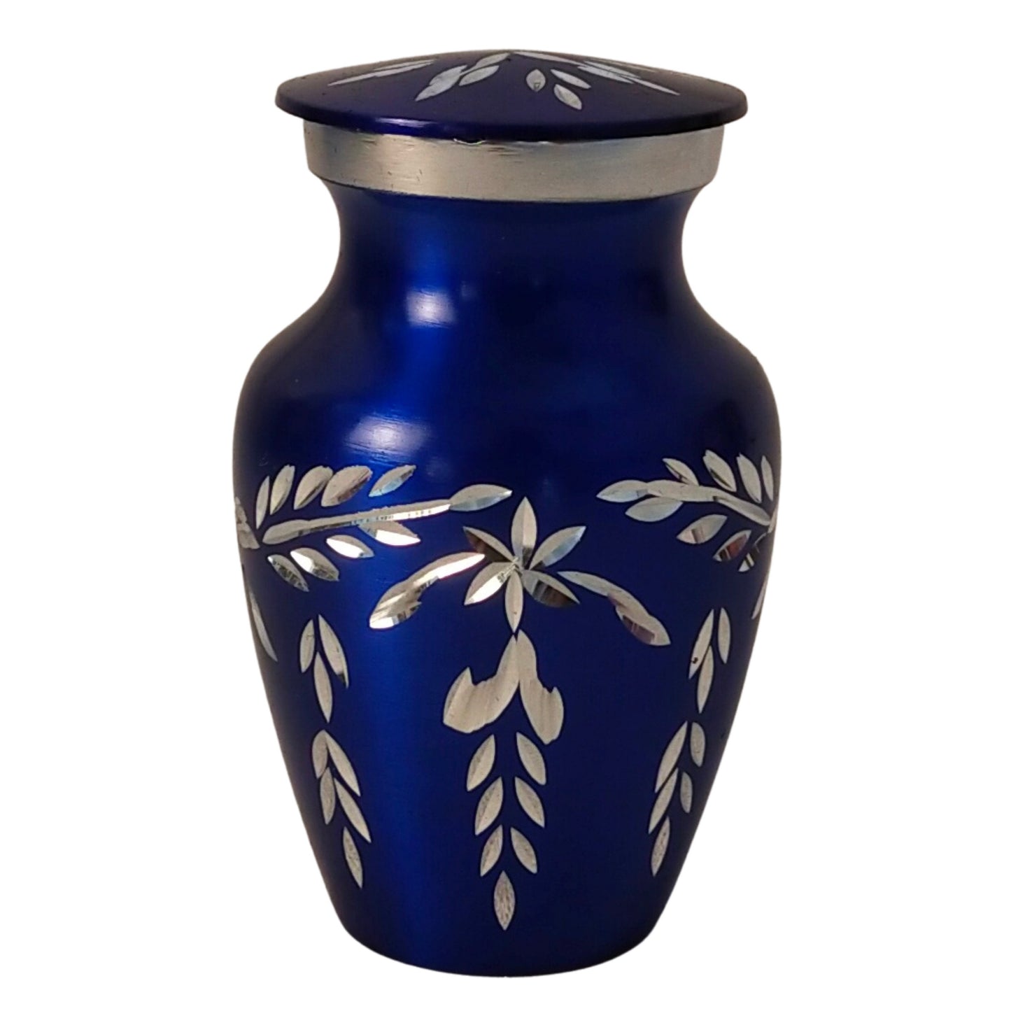 Beautiful Diamond Cut Blue/Black/Red/White Small Mini Keepsake Cremation Urns for Human Ashes - with Velvet Box Set of 4
