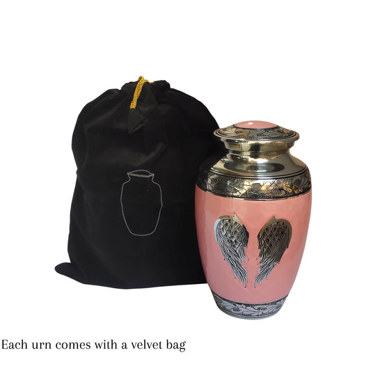 Angel Wings Beautiful Large Adult Cremation Urn for Human Ashes — With Velvet Bag