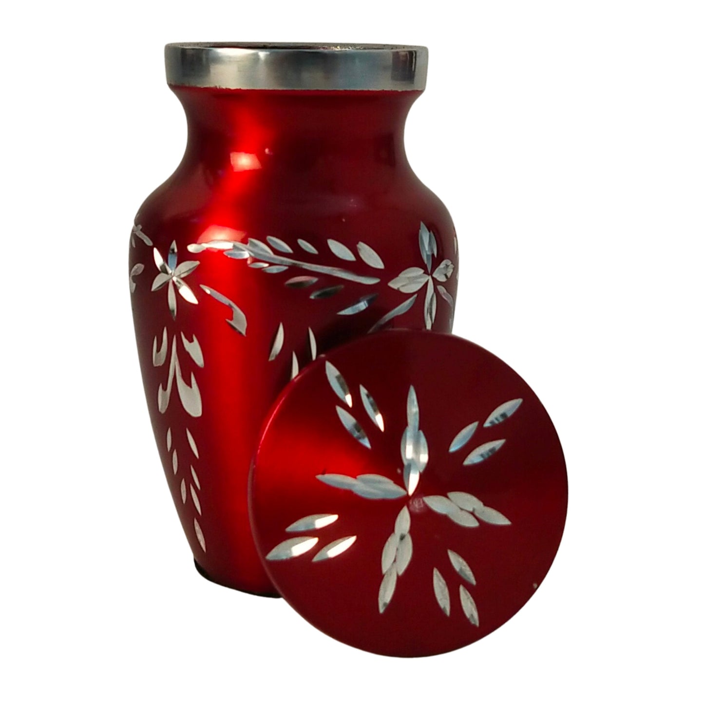 Beautiful Diamond Cut Blue/Black/Red/White Small Mini Keepsake Cremation Urns for Human Ashes - with Velvet Box Set of 4