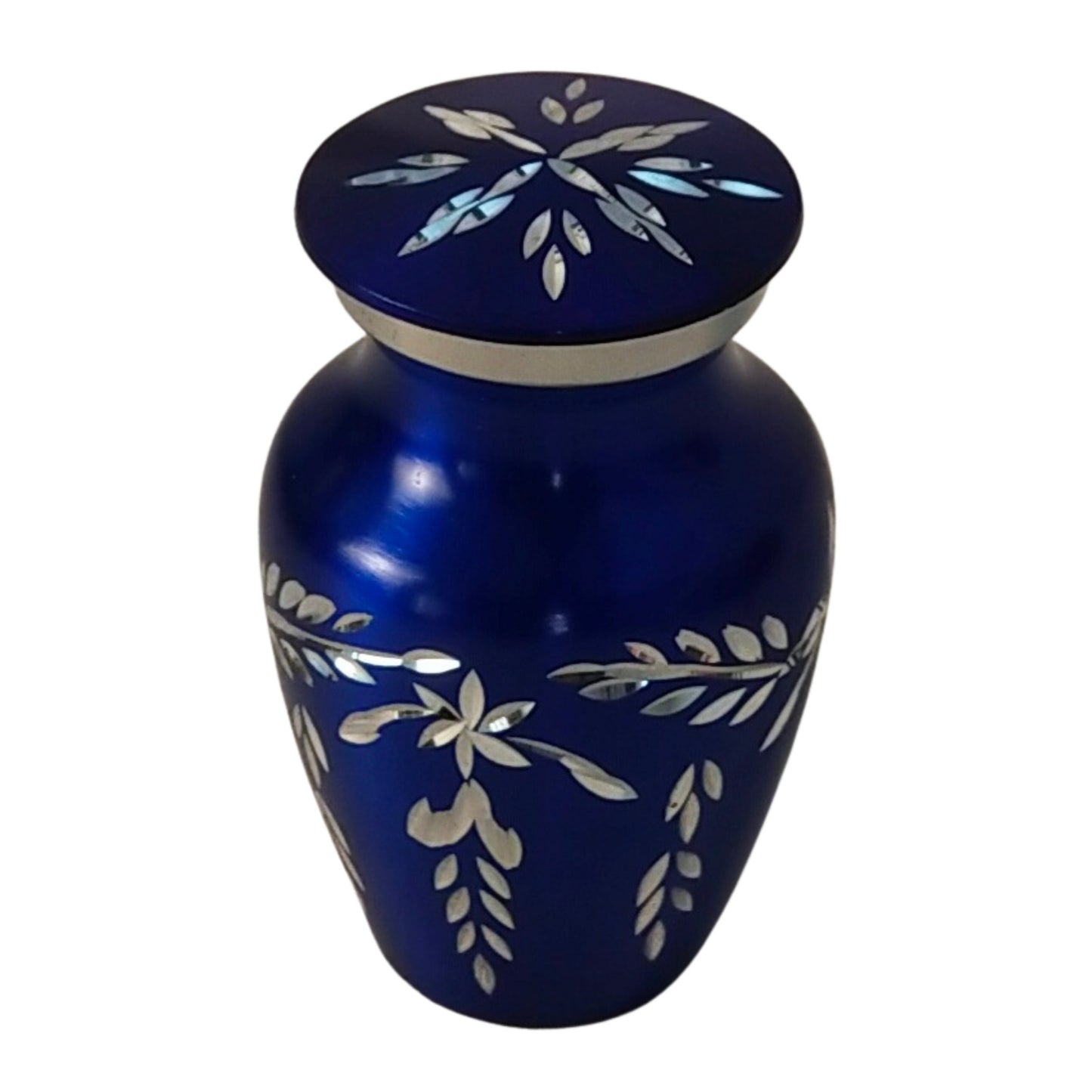 Beautiful Diamond Cut Blue/Black/Red/White Small Mini Keepsake Cremation Urns for Human Ashes - with Velvet Box Set of 4