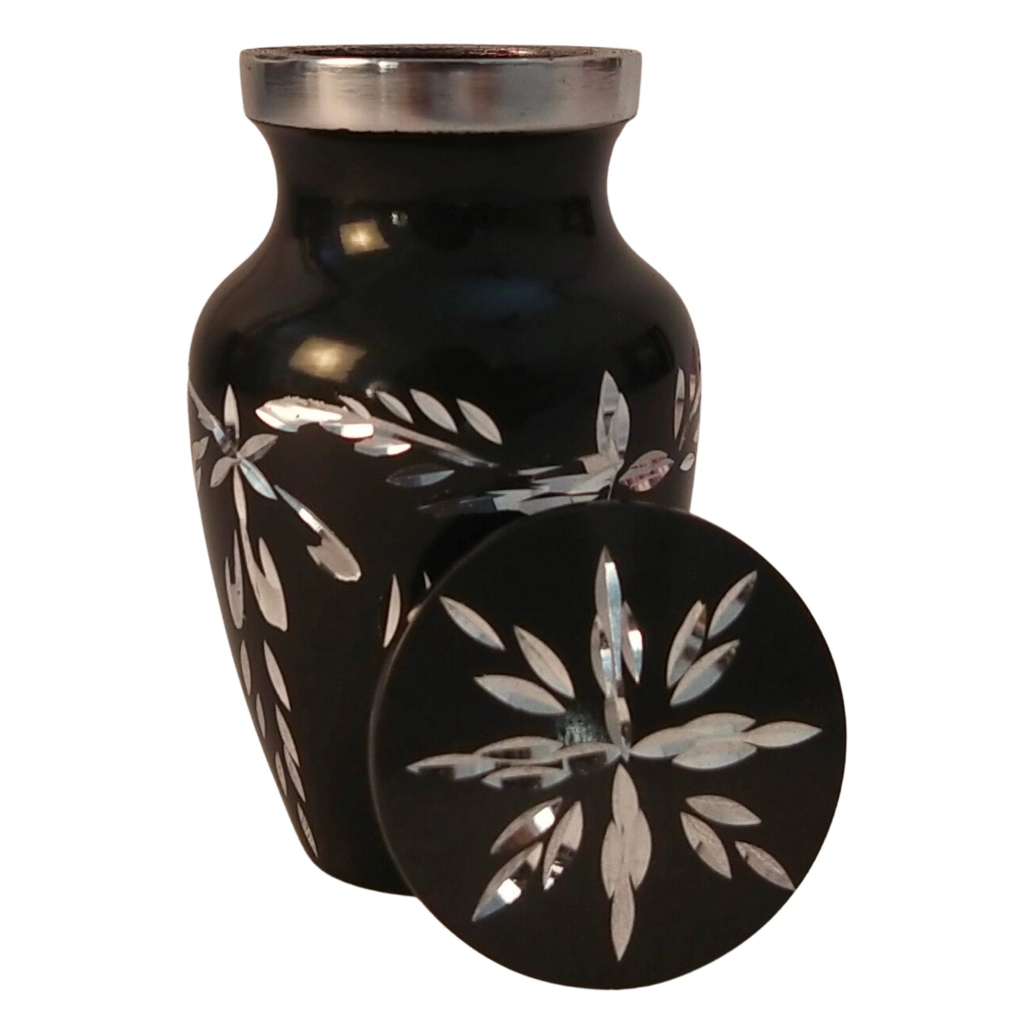 Beautiful Diamond Cut Blue/Black/Red/White Small Mini Keepsake Cremation Urns for Human Ashes - Single Piece