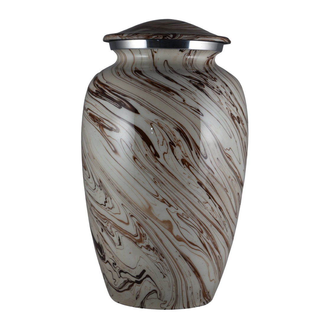 Premium Marble Urn Finish for Ashes Adult male - Urns for human ashes adult female - Cremation Urns for Adult Ashes - Black/Gray/Brown/Sand