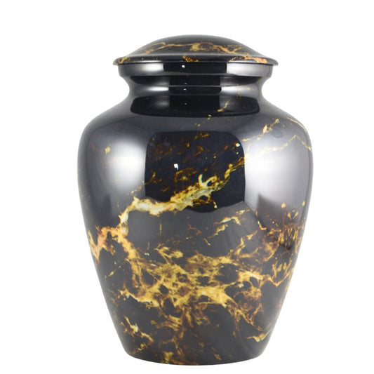 Premium Marble Urn Finish for Ashes Adult male - Urns for human ashes adult female - Cremation Urns for Adult Ashes - Black/Silver/Gray/Sand