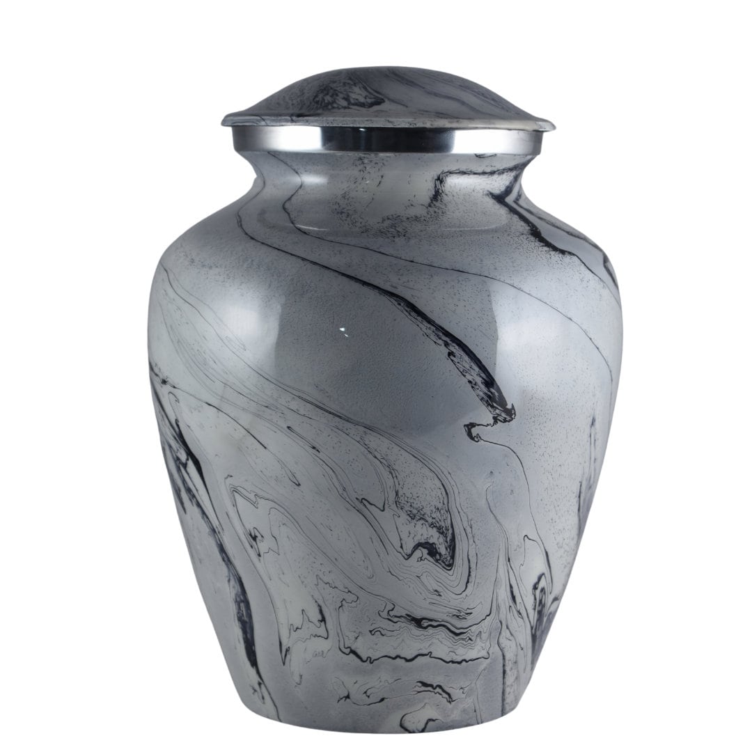 Premium Marble Urn Finish for Ashes Adult male - Urns for human ashes adult female - Cremation Urns for Adult Ashes - Black/Silver/Gray/Sand