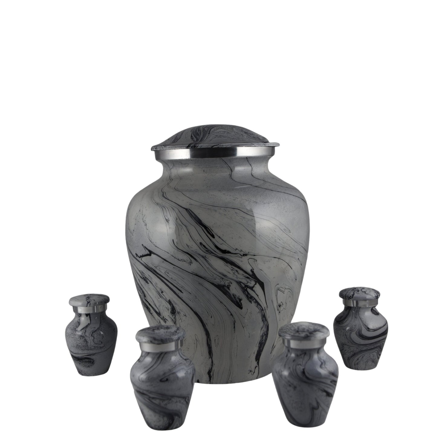 Premium Marble Urn Finish for Ashes Adult male - Urns for human ashes adult female - Cremation Urns for Adult Ashes - Black/Silver/Gray/Sand