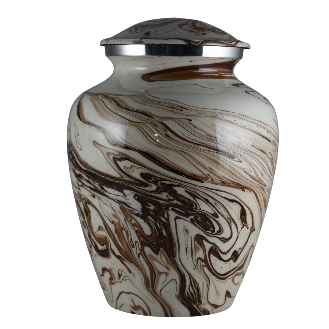 Premium Marble Urn Finish for Ashes Adult male - Urns for human ashes adult female - Cremation Urns for Adult Ashes - Black/Silver/Gray/Sand