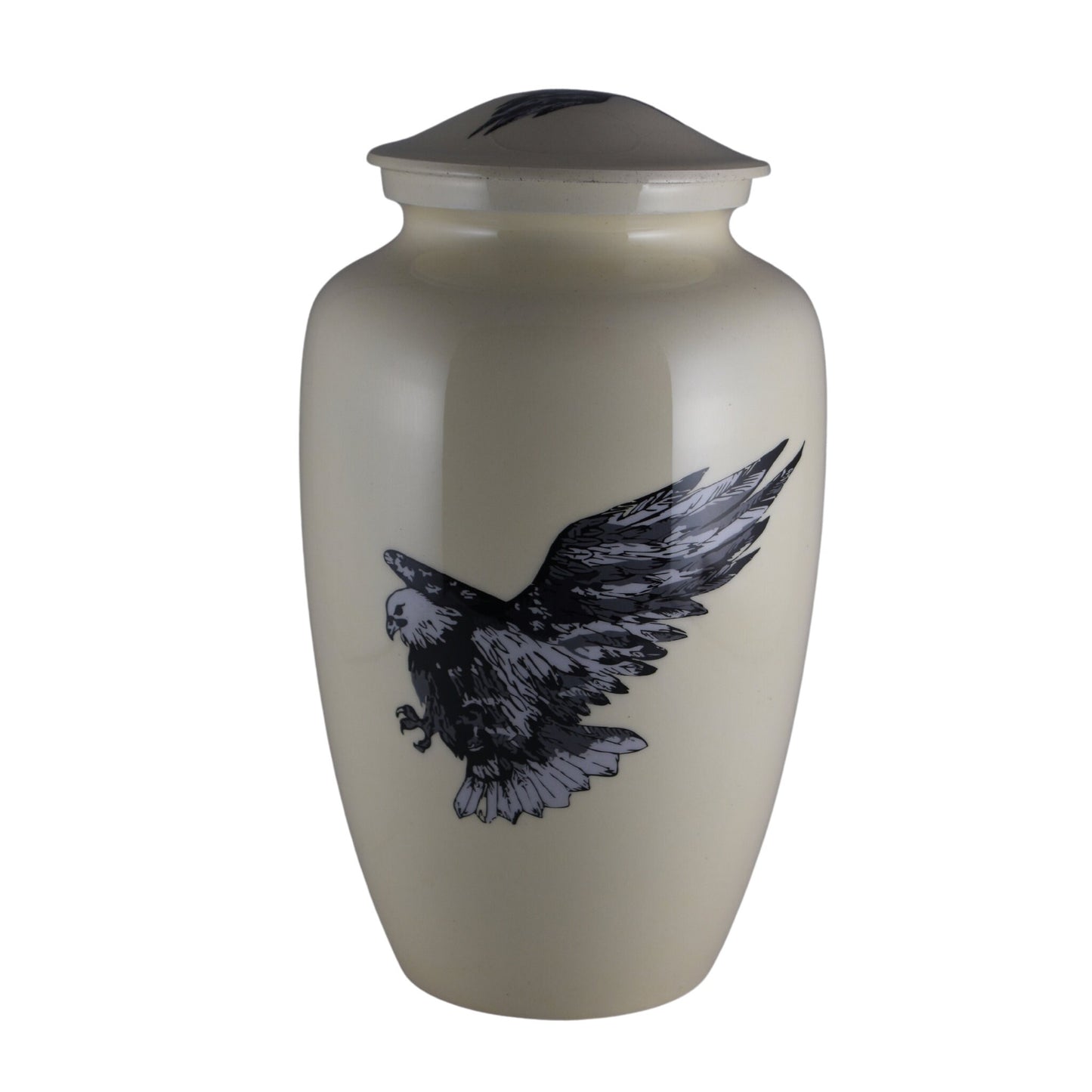 Flying Eagle - Eagle in Flight White Urn for Ashes Adult male - Urns for human ashes adult female - Cremation Urns for Adult Ashes