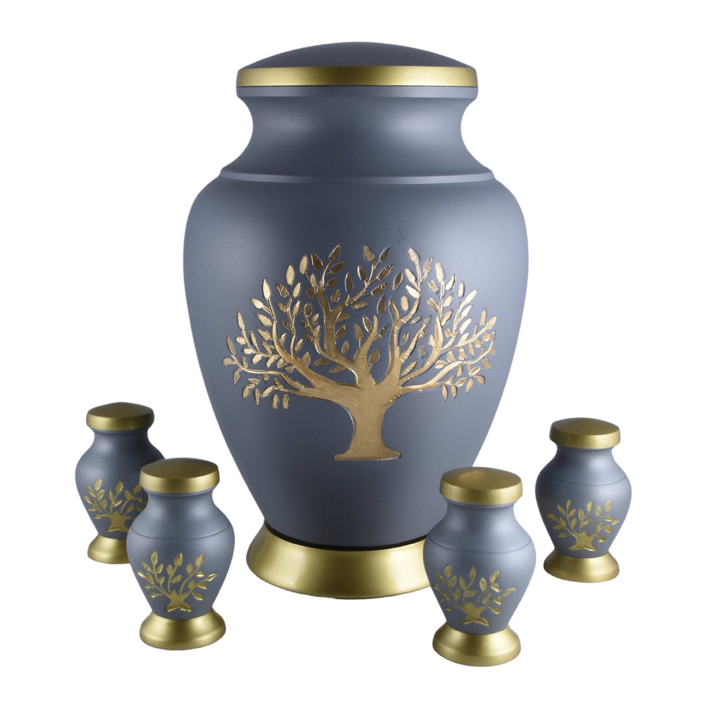 Gold Tree of Life Green/Gray/Black -  Unique design Urn for Ashes Adult male - Urns for human ashes adult male/female -  Etched Tree of Life