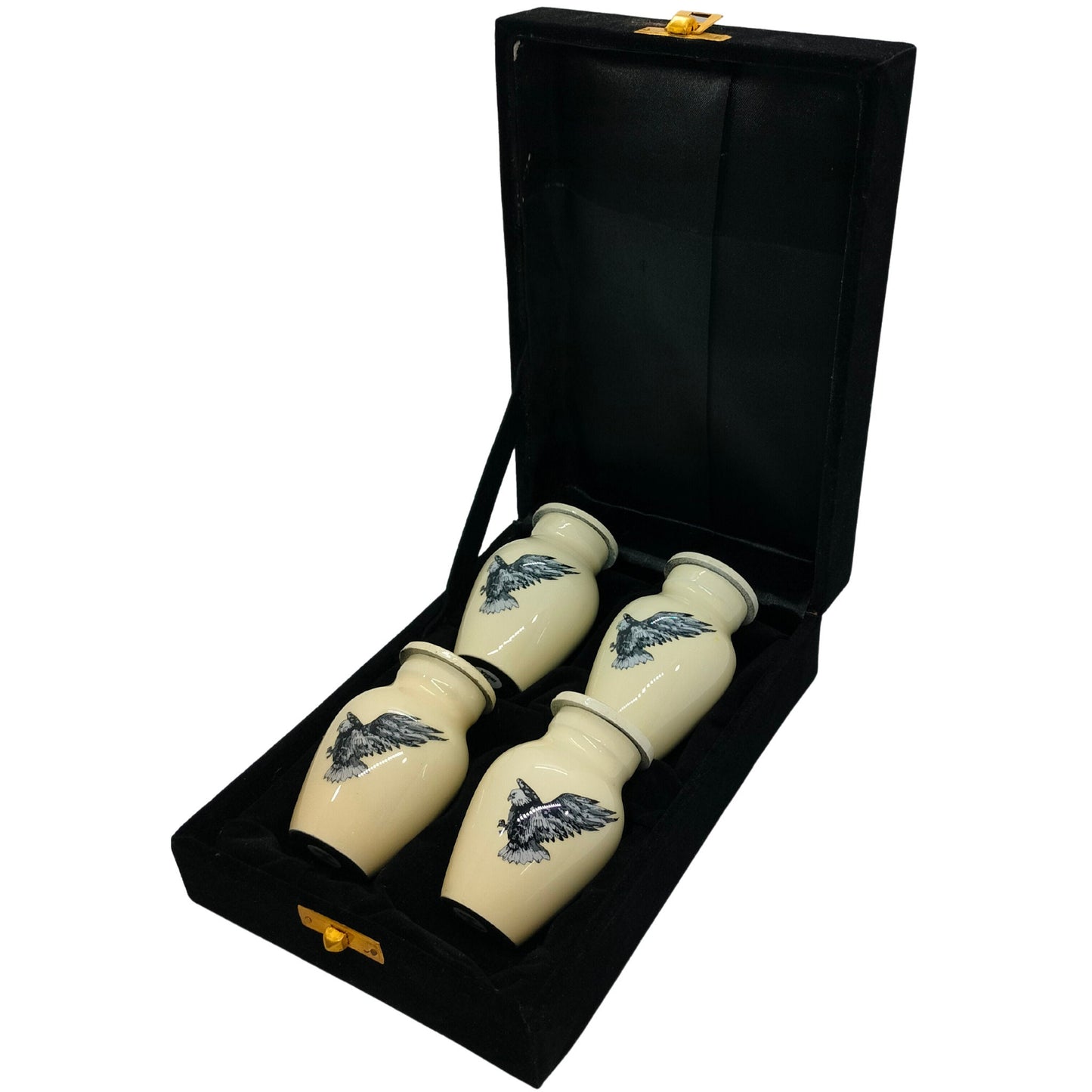 Flying Eagle - Eagle in Flight White Keepsakes Set of 4 for Ashes Adult male - Keepsakes for human ashes adult female -  Cremation Urns