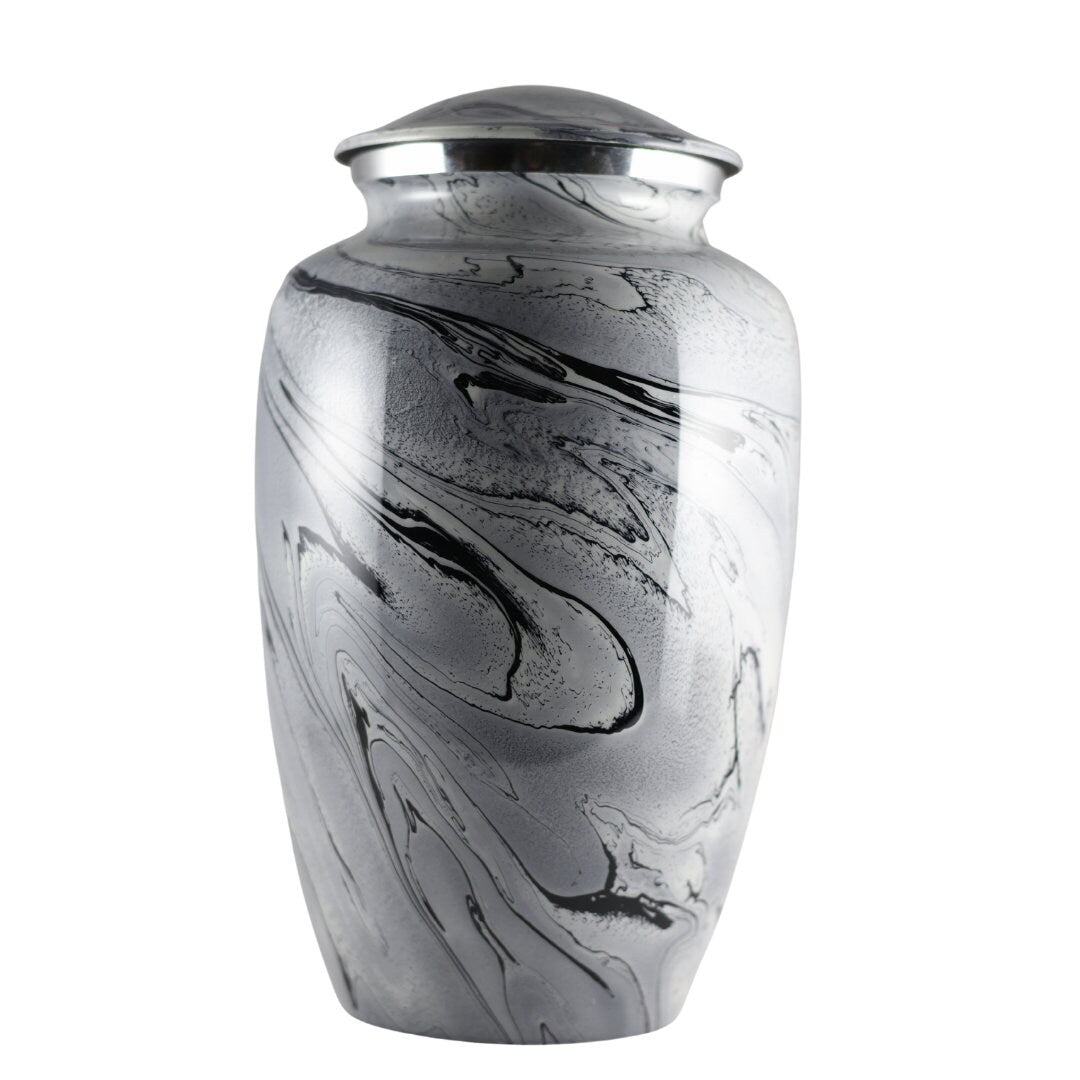 Premium Marble Urn Finish for Ashes Adult male - Urns for human ashes adult female - Cremation Urns for Adult Ashes - Black/Gray/Brown/Sand