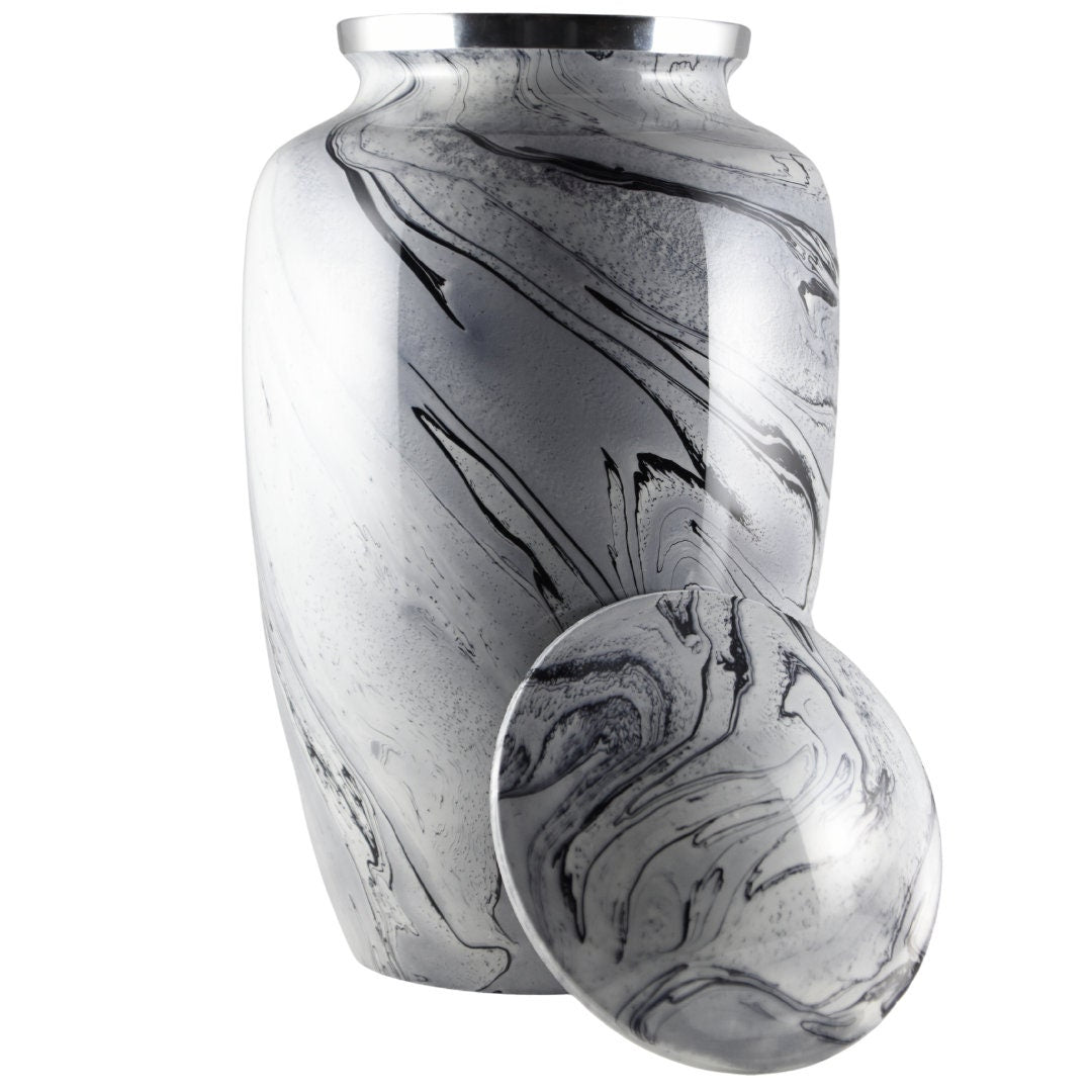 Premium Marble Urn Finish for Ashes Adult male - Urns for human ashes adult female - Cremation Urns for Adult Ashes - Black/Gray/Brown/Sand