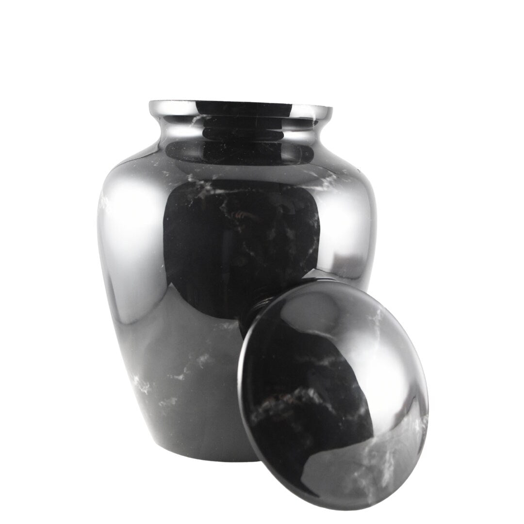 Premium Marble Urn Finish for Ashes Adult male - Urns for human ashes adult female - Cremation Urns for Adult Ashes - Black/Silver/Gray/Sand