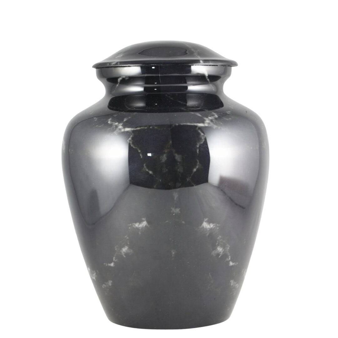 Premium Marble Urn Finish for Ashes Adult male - Urns for human ashes adult female - Cremation Urns for Adult Ashes - Black/Silver/Gray/Sand