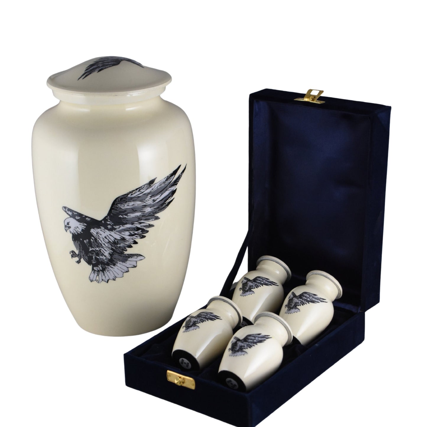 Flying Eagle - Eagle in Flight White Urn for Ashes Adult male - Urns for human ashes adult female - Cremation Urns for Adult Ashes