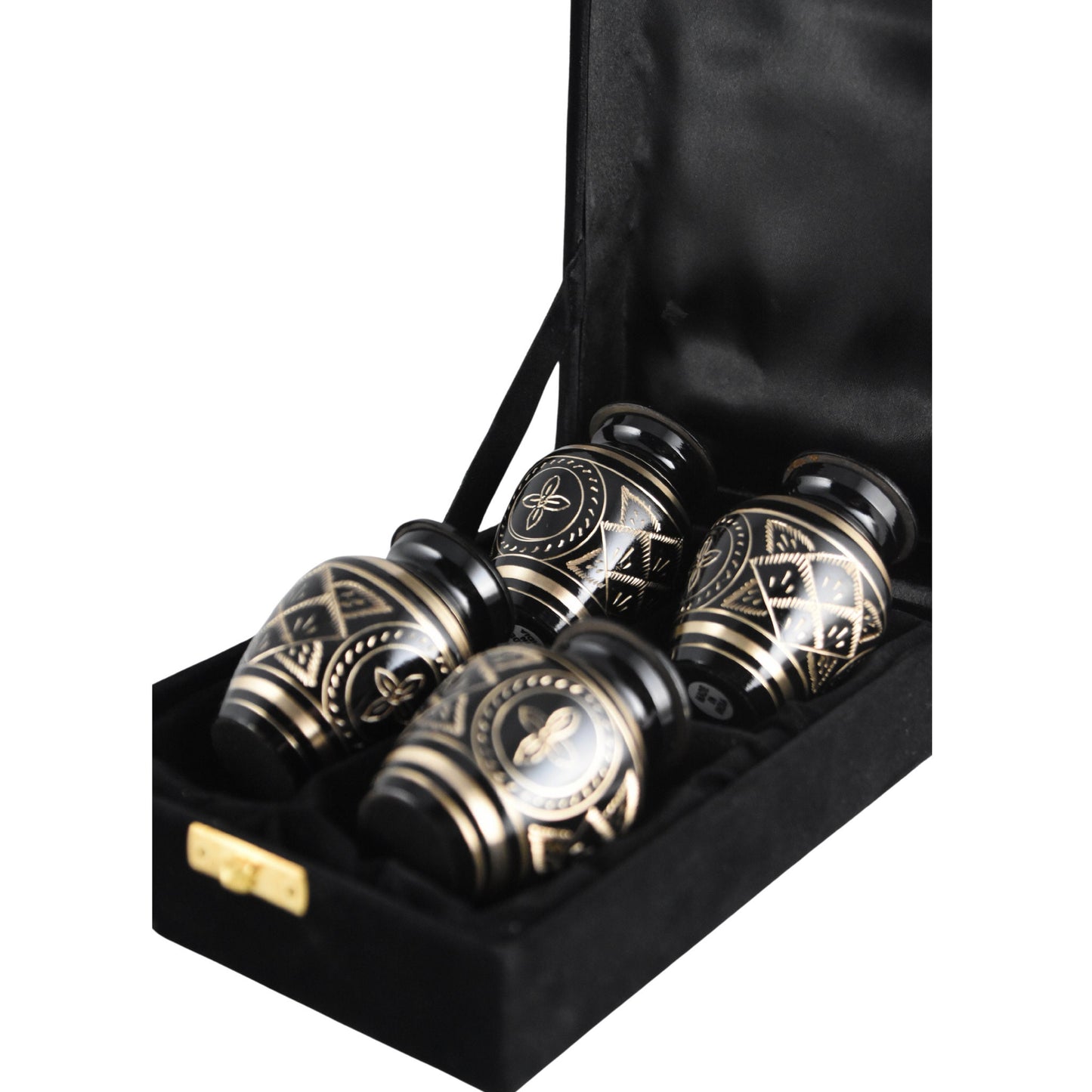Solid Brass Etched Keepsakes Set of 4 - Keepsakes for Ashes