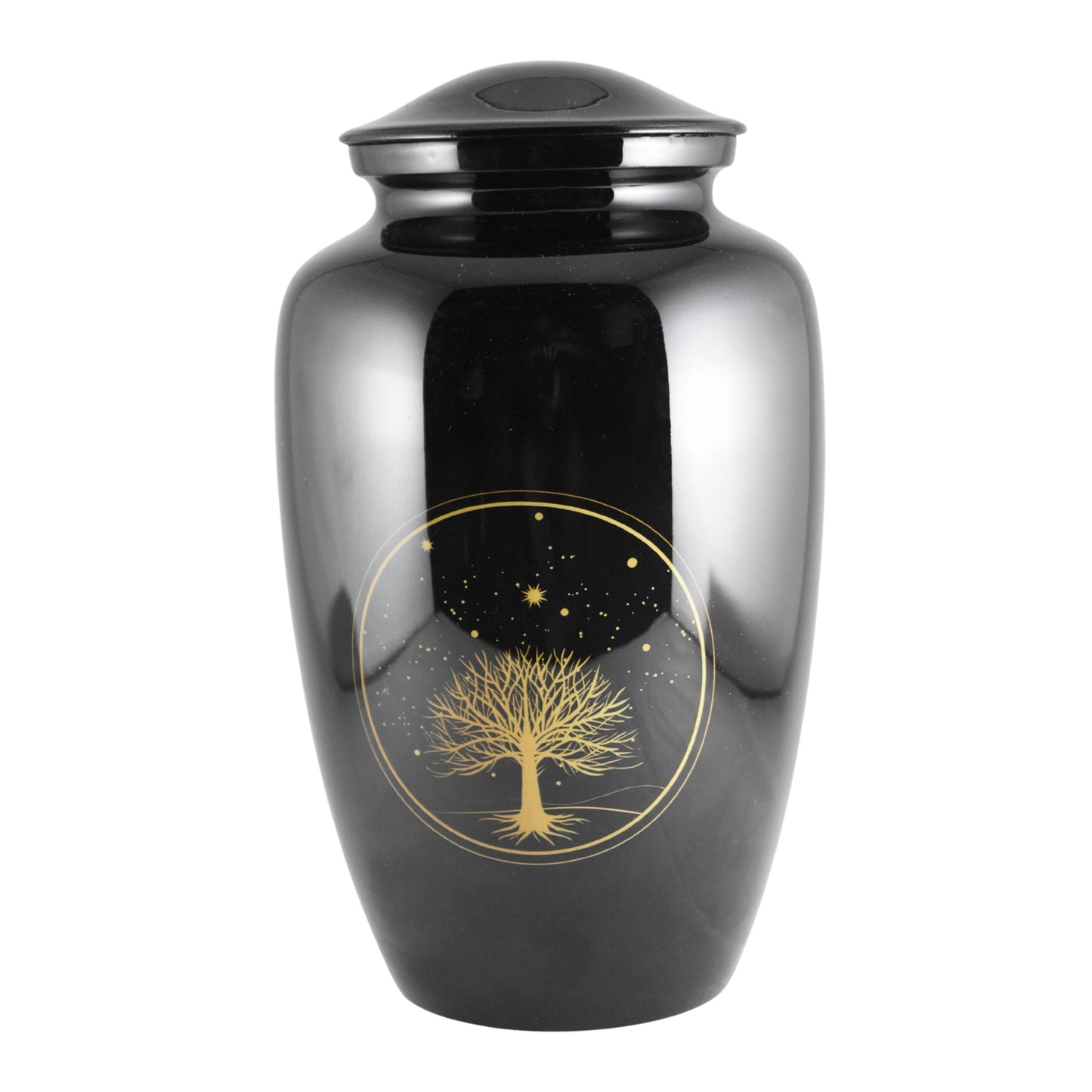 Tree of Life - Black with Golden Tree of Life Urn for Ashes Adult male - Urns for human ashes adult female - Urns - Beautiful Tree of Life