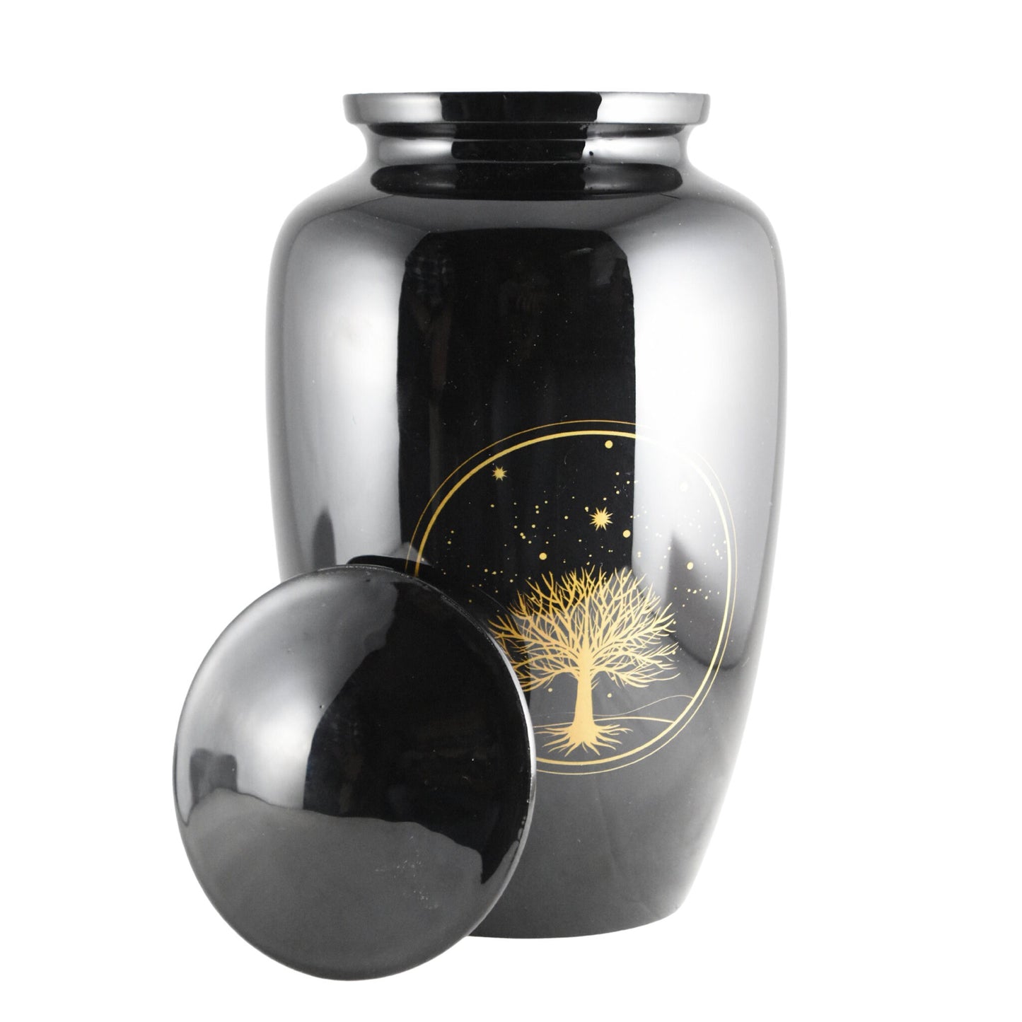 Tree of Life - Black with Golden Tree of Life Urn for Ashes Adult male - Urns for human ashes adult female - Urns - Beautiful Tree of Life