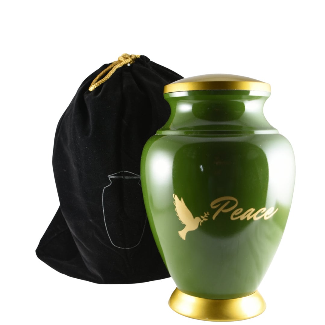 Unique Design Dual Color Peace Dove Urn - Urns for human ashes adult male/female - Urns - Unique Gold/Copper Colored Lid and Base