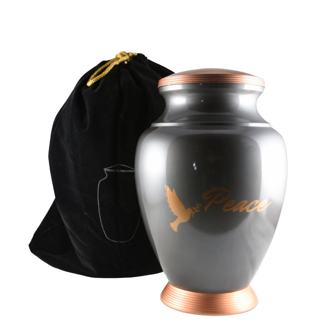 Unique Design Dual Color Peace Dove Urn - Urns for human ashes adult male/female - Urns - Unique Gold/Copper Colored Lid and Base