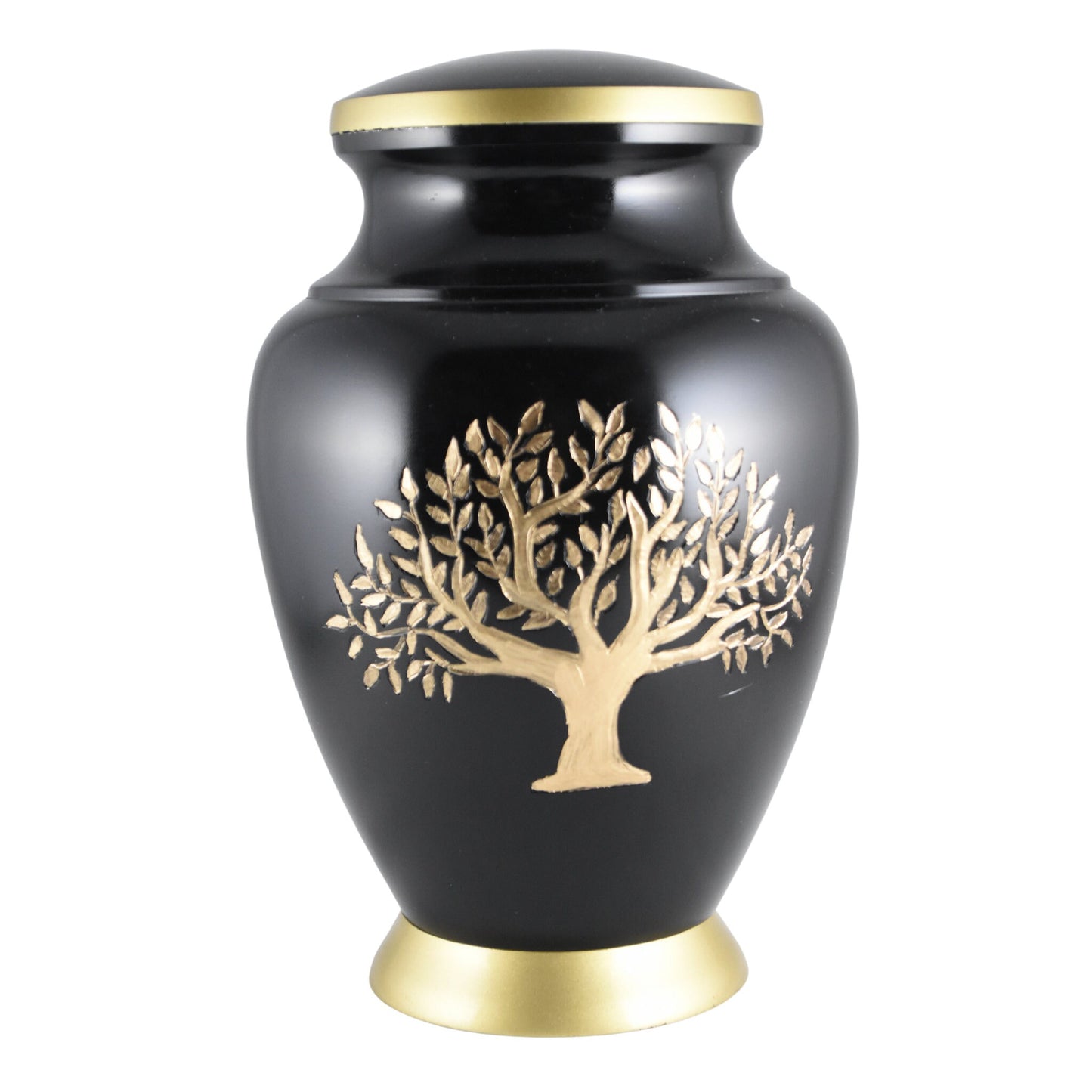 Gold Tree of Life Green/Gray/Black -  Unique design Urn for Ashes Adult male - Urns for human ashes adult male/female -  Etched Tree of Life