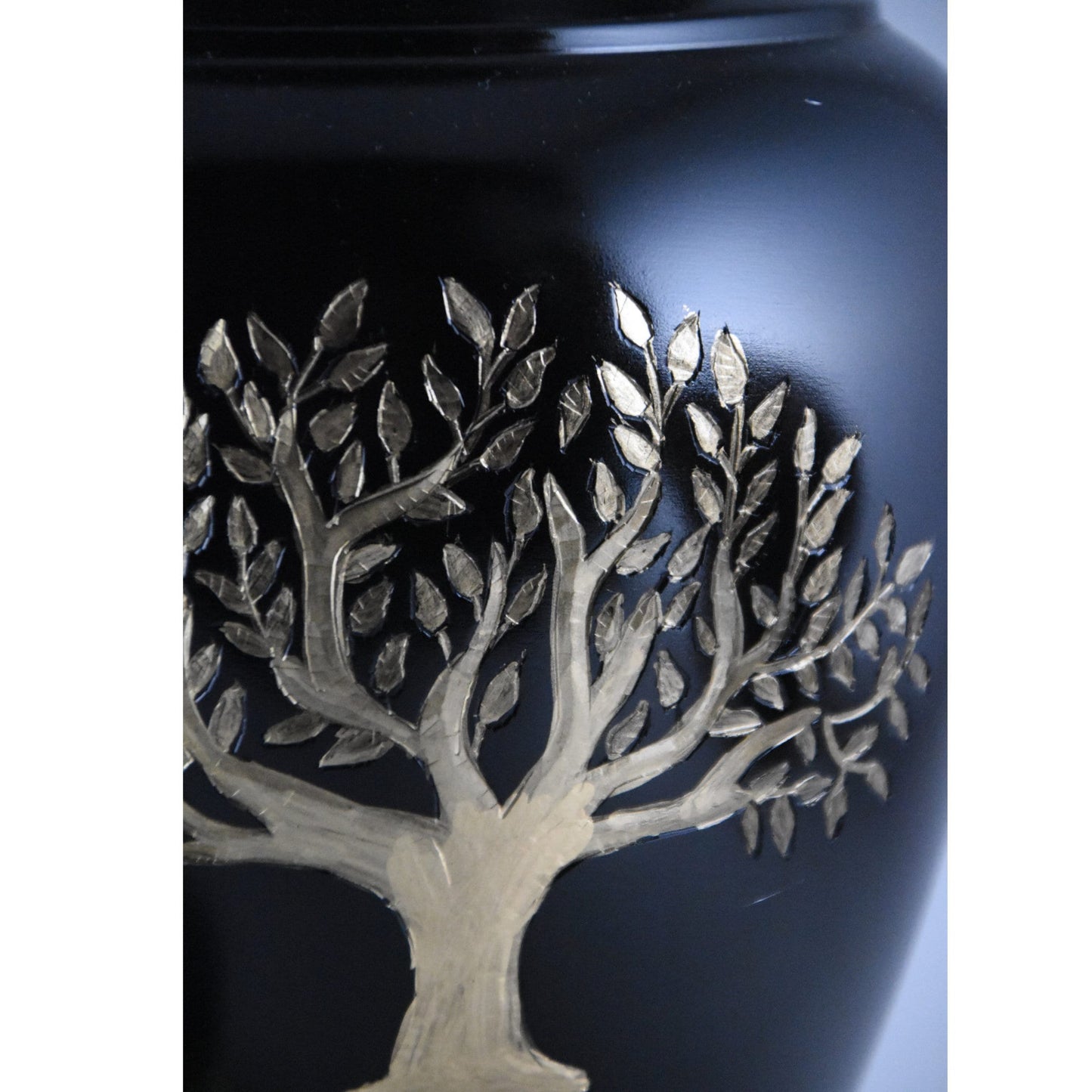 Gold Tree of Life Green/Gray/Black -  Unique design Urn for Ashes Adult male - Urns for human ashes adult male/female -  Etched Tree of Life