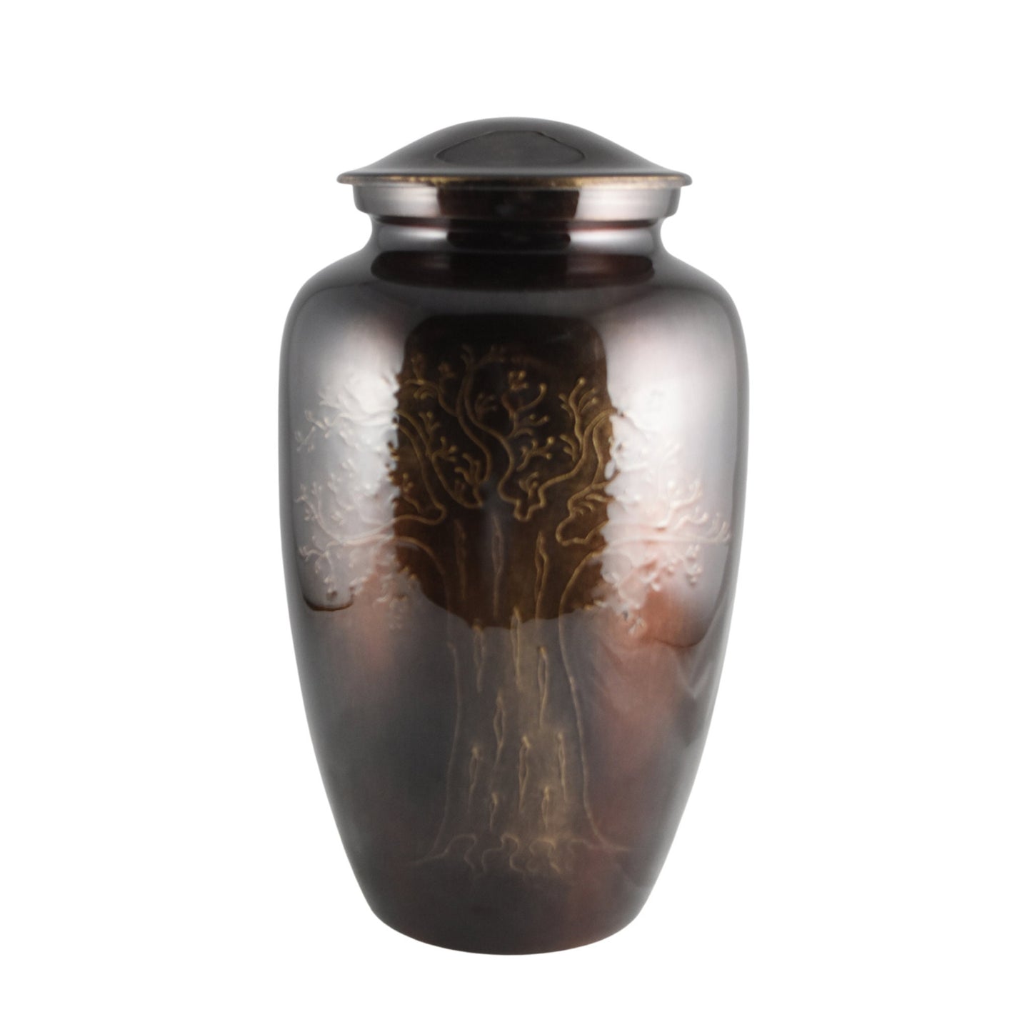 Large Hand Embossed Tree of Life Brown/Blue/Green Urn - Urns for human ashes adult female - Urns - Cremation Urns for Adult Ashes - Embossed