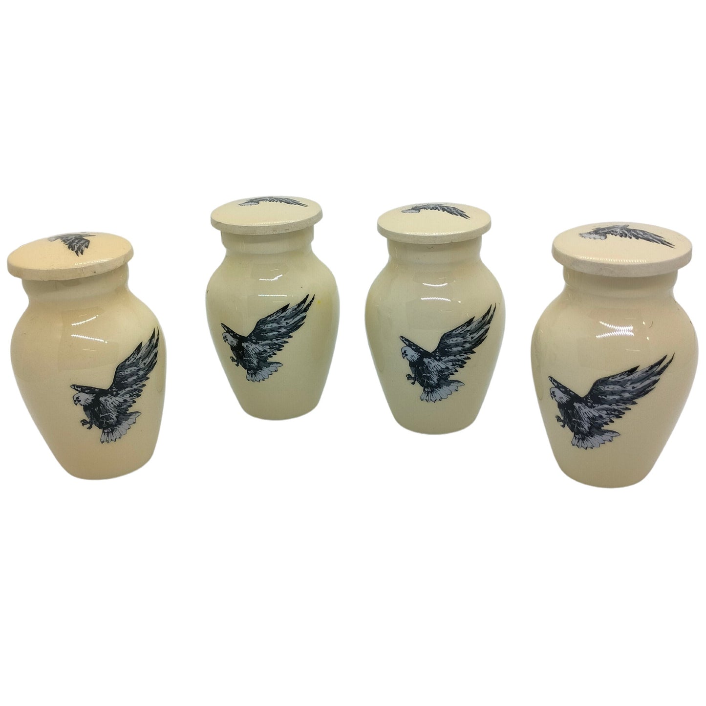 Flying Eagle - Eagle in Flight White Keepsakes Set of 4 for Ashes Adult male - Keepsakes for human ashes adult female -  Cremation Urns